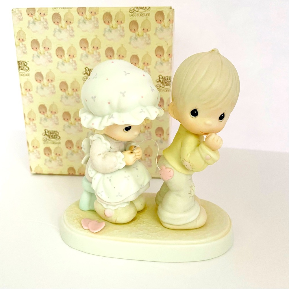 Precious Moments Figurine Sew In Love Girl Sewing Pants